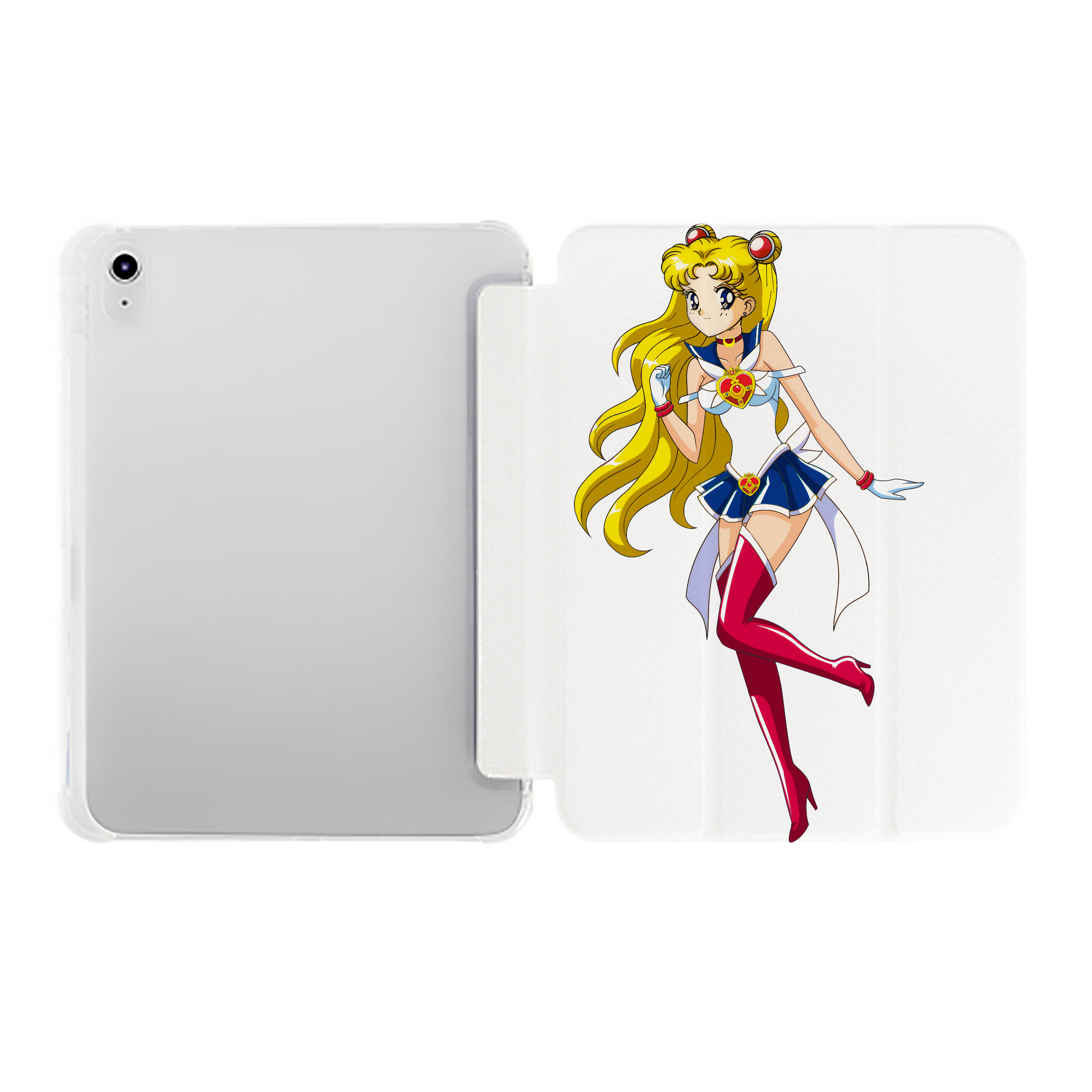 （画像用） 美少女戦士セーラームーン 月野 うさぎ つきの うさぎ Sailor Moon Tsukino Usagi IPad ケース ペン収納付き 三つ折りスタンド PUレザー×シリコン 対応機種9.5/10.5/10.9インチ